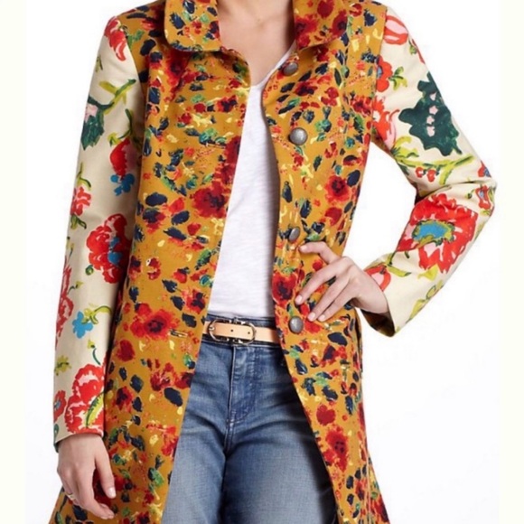 Anthropologie Elevenses Leopardlily Printed coat jacket 4 - Picture 2 of 9